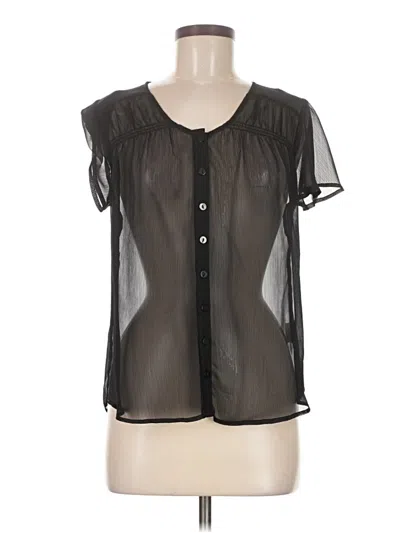 Pre-owned Covington Short Sleeve Blouse In Black