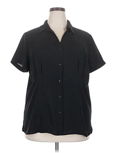 Pre-owned Covington Short Sleeve Blouse In Black