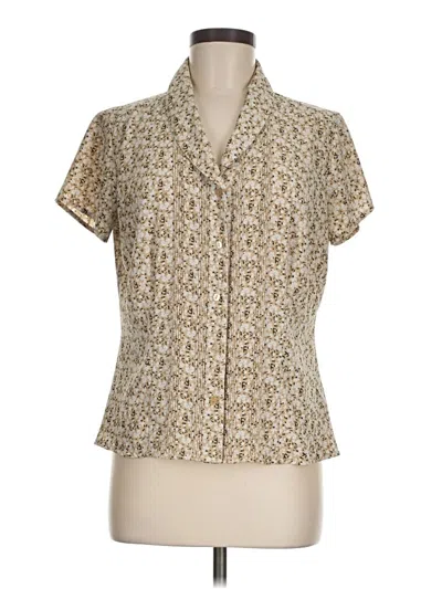 Pre-owned Covington Short Sleeve Blouse In Brown