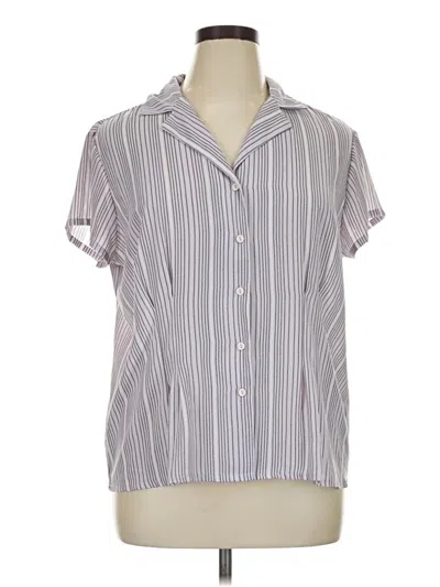 Pre-owned Covington Short Sleeve Blouse In Gray