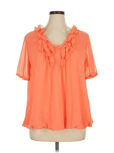 Pre-owned Covington Short Sleeve Blouse In Orange