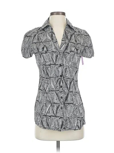 Pre-owned Covington Short Sleeve Blouse In Silver