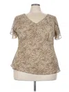Covington Short Sleeve Blouse In Tan