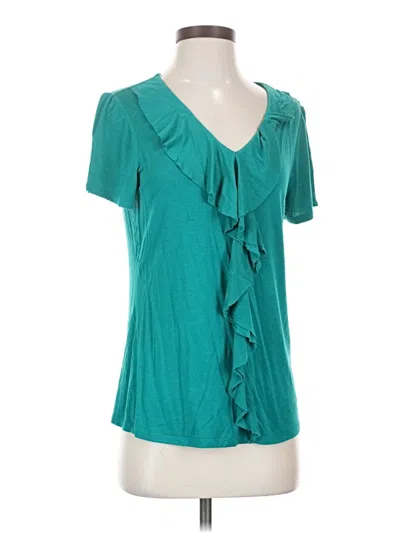 Pre-owned Covington Short Sleeve Blouse In Teal