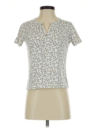 Pre-owned Covington Short Sleeve Henley Shirt In Ivory