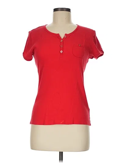 Pre-owned Covington Short Sleeve Henley Shirt In Red