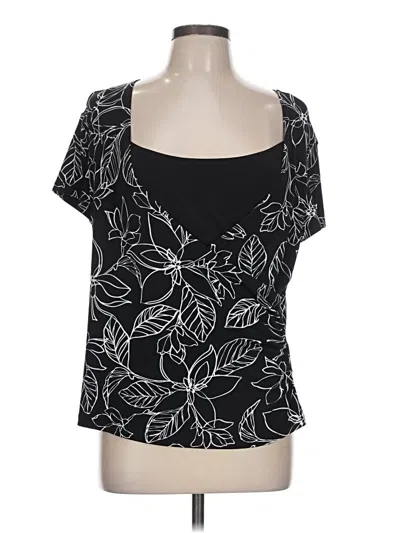 Pre-owned Covington Short Sleeve Top Black Scoop Neck Tops