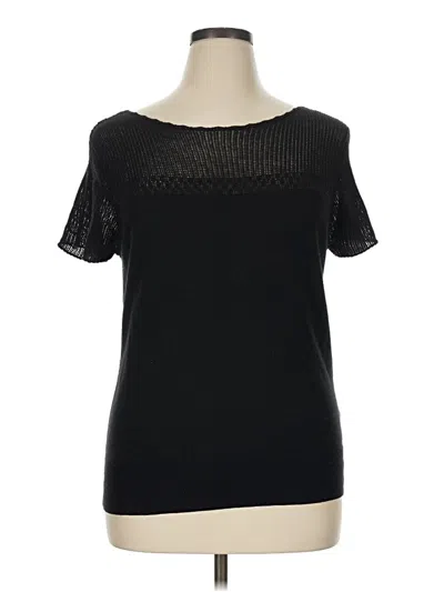 Pre-owned Covington Short Sleeve Top Black Strapless Neckline Tops