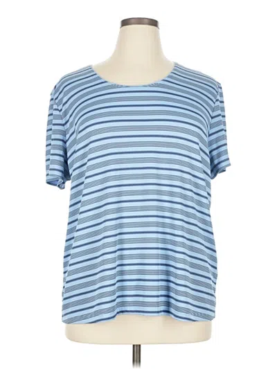 Pre-owned Covington Short Sleeve Top Blue Scoop Neck Tops