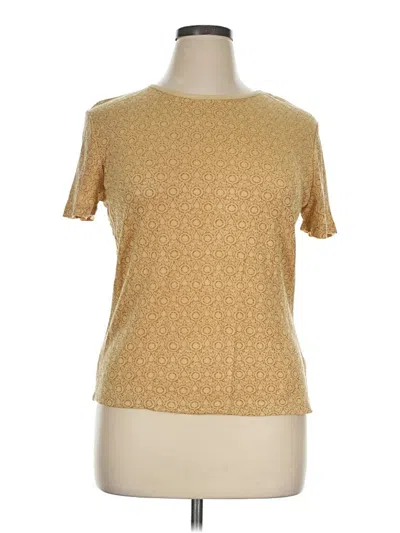 Pre-owned Covington Short Sleeve Top Gold Crew Neck Tops