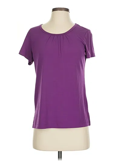 Pre-owned Covington Short Sleeve Top Purple Keyhole Neckline Tops