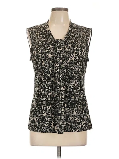 Pre-owned Covington Sleeveless Blouse In Black