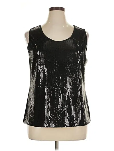 Pre-owned Covington Sleeveless Blouse In Black