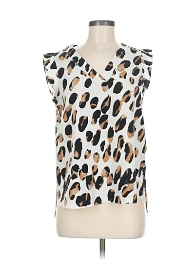 Pre-owned Covington Sleeveless Blouse In White