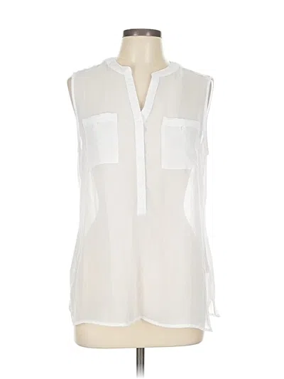 Pre-owned Covington Sleeveless Blouse In White