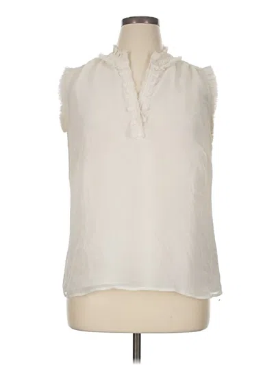 Pre-owned Covington Sleeveless Blouse In White