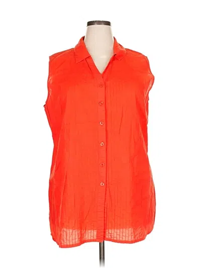 Pre-owned Covington Sleeveless Button Down Shirt In Orange