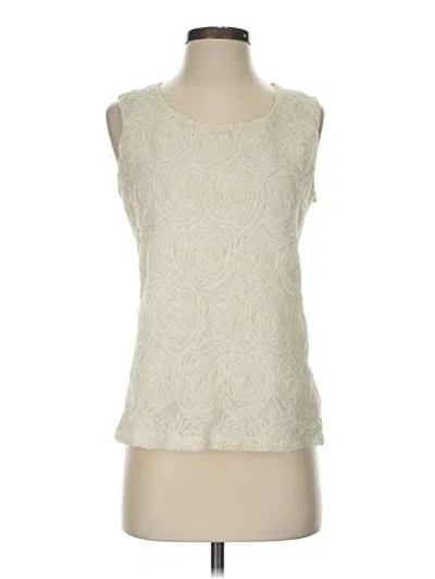 Pre-owned Covington Sleeveless Top Ivory Boatneck Tops In White