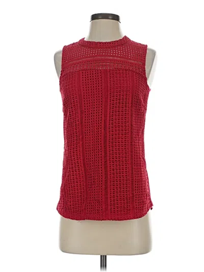Pre-owned Covington Sleeveless Top Red Halter Neckline Tops