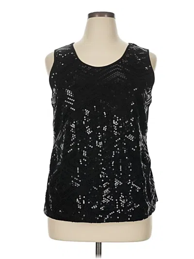 Pre-owned Covington Tank Top Black Halter Neckline Tops