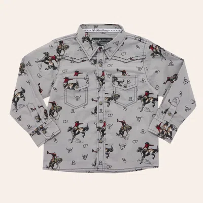 Cowboy Hardware Babies' Toddler Boy's Gray Vintage Bronc Western Shirt
