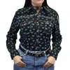 Cowboy Hardware Branding Irons Long Sleeve Print Shirt In Black In Black