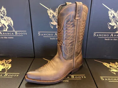 Pre-owned Cowboy Sancho Boots Style 5236 Brown Leather Western  Boots With Rubber Sole