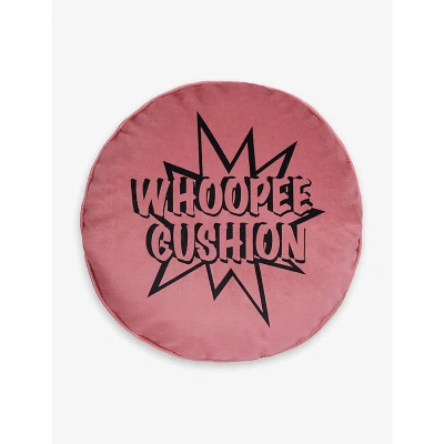 Cowboys Of Habit Womens Pink Black Whoopee Cushion-design Velour Cushion