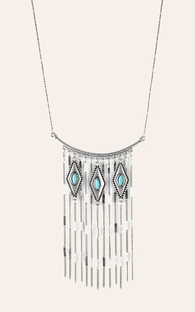 Cowgirl Con Fetti Silver & Turquoise Passionate Dance Chain Bib Necklace