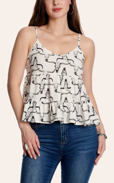 Cowgirl Hardwar E Women's White Western Print Tank Top