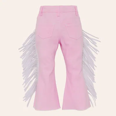 Cowgirl Hardware Babies' Toddler Girls' Pink Fringe Flare Jeans