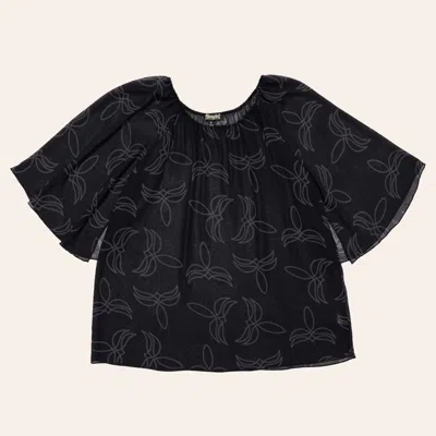 Cowgirl Hardware Women's Black Boot Stitch Print Angel Sleeve Top