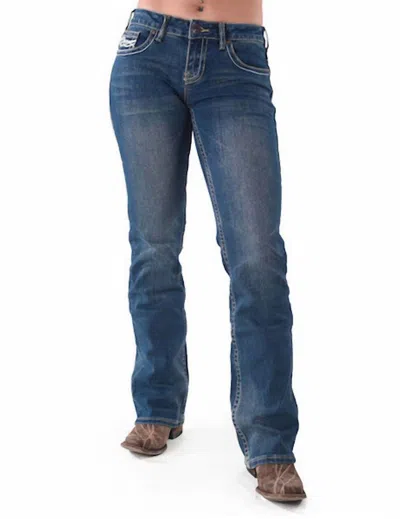 Cowgirl Tuff Don't Fence Me In Jeans In Medium Blue