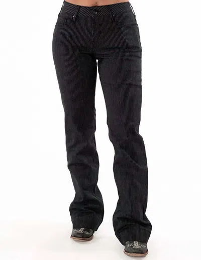 Cowgirl Tuff Pinstripe Trouser Jean In Black In Multi