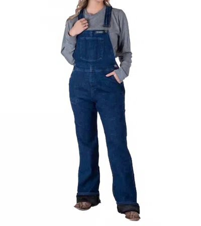 Cowgirl Tuff Women's Winter Bibs Overall In Dark Wash In Blue