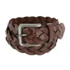 Cowgirls Rock Women's Braided Leather Belt With Contrast Stitching In Brown
