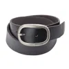 Cowgirls Rock Women's Center Bar Buckle Belt With Burnished Edges In Black