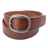 Cowgirls Rock Women's Center Bar Buckle Belt With Burnished Edges In Brown