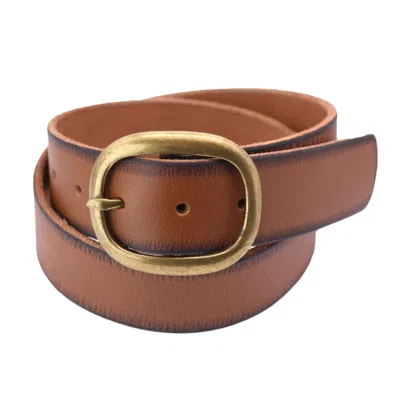 Cowgirls Rock Women's Center Bar Buckle Belt With Burnished Edges In Multi