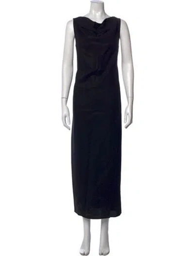 Pre-owned Co Wl Neck Long Dress In Black