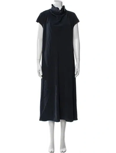 Pre-owned Co Wl Neck Long Dress In Blue