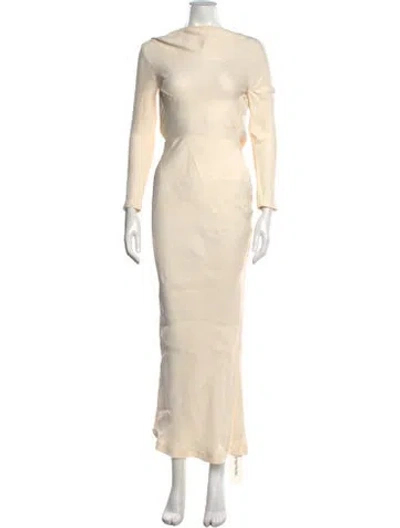 Pre-owned Co Wl Neck Long Dress In Neutrals