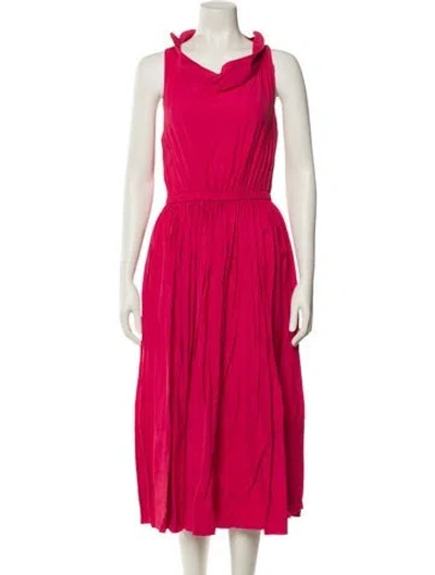 Pre-owned Co Wl Neck Long Dress In Pink