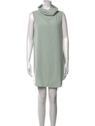 Pre-owned Co Wl Neck Mini Dress In Green