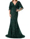 Coya Collection Xara Gown In Emerald Green In Multi