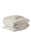 Coyuchi 300 Thread Count Organic Cotton Percale Duvet Cover In Stone