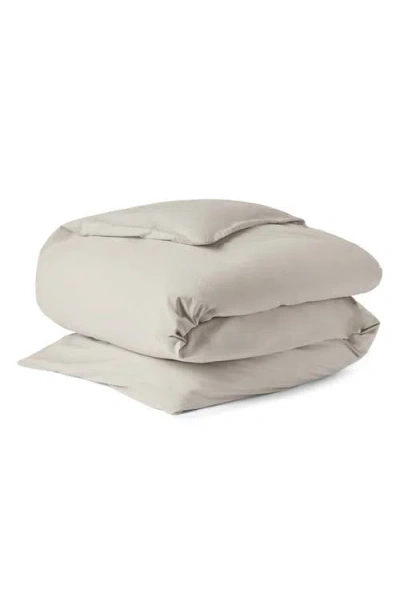 Coyuchi 300 Thread Count Organic Cotton Percale Duvet Cover In Stone