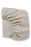 Coyuchi 300 Thread Count Organic Cotton Percale Fitted Sheet In Stone