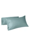 Coyuchi 300 Thread Count Organic Cotton Percale Pillowcases In Green