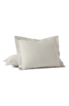 Coyuchi 300 Thread Count Organic Cotton Percale Pillowcases In Gray